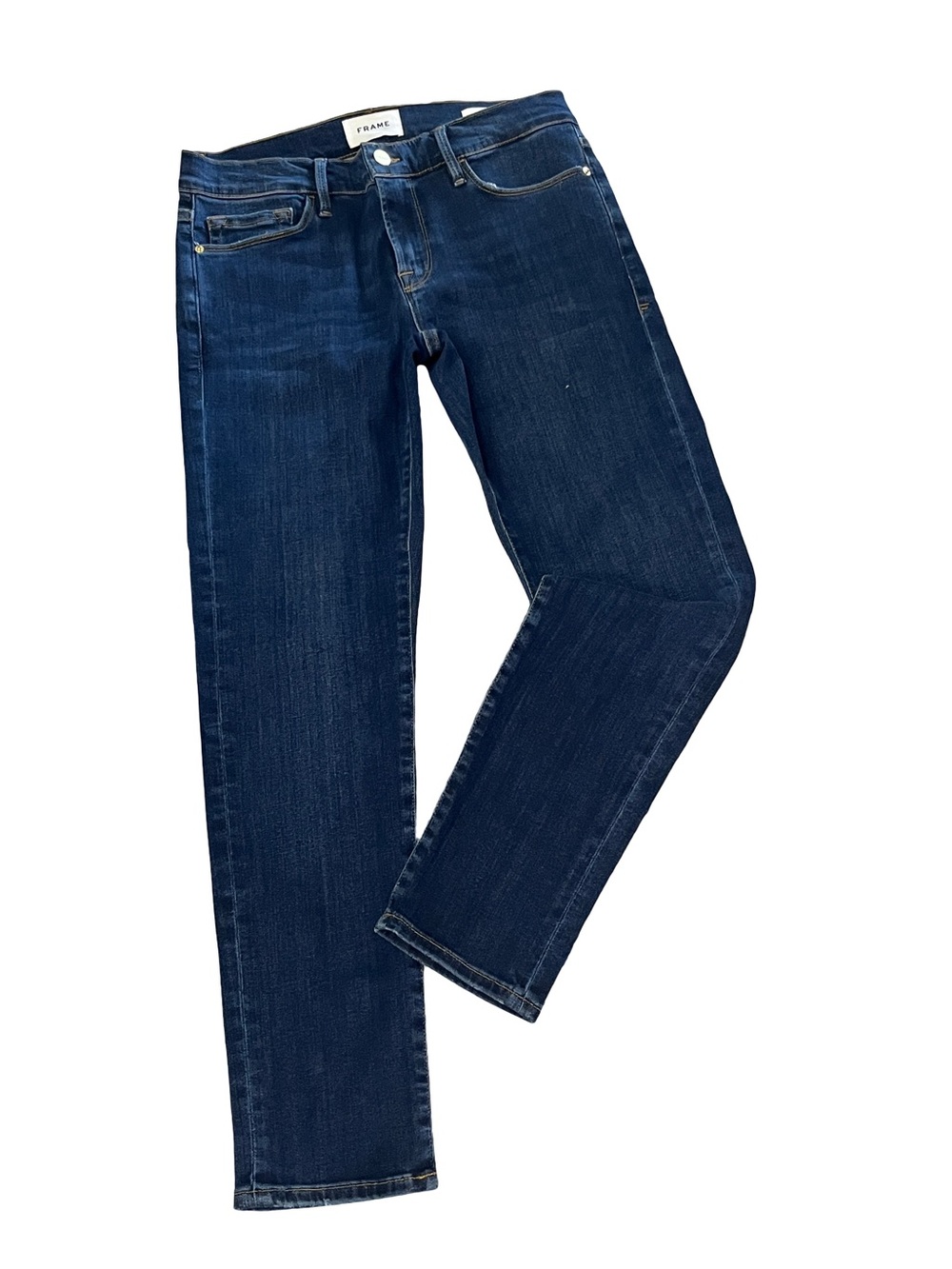 NWOT FRAME Le Garçon Slim Boyfriend Jeans Dark Wash Premium Denim Size 26
